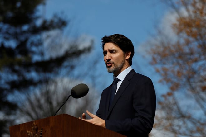 Thủ tướng Justin Trudeau phát biểu trong một sự kiện ở thủ đô Ottawa, Canada /// Reuters
