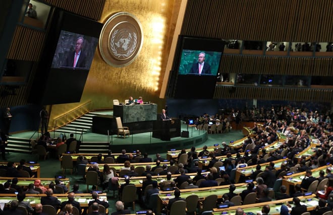 Đại hội đồng Liên Hiệp Quốc tại một kỳ họp trước khi có dịch Covid-19 /// Reuters