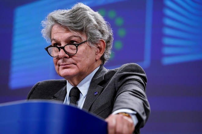 Ông Thierry Breton, Ủy viên châu Âu phụ trách thị trường và công nghệ /// Reuters