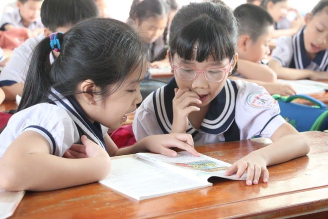 Học sinh tại Trường tiểu học An Hội, trường có số học sinh đông nhất Q.Gò Vấp, TP.HCM /// Ảnh: Nguyễn Loan