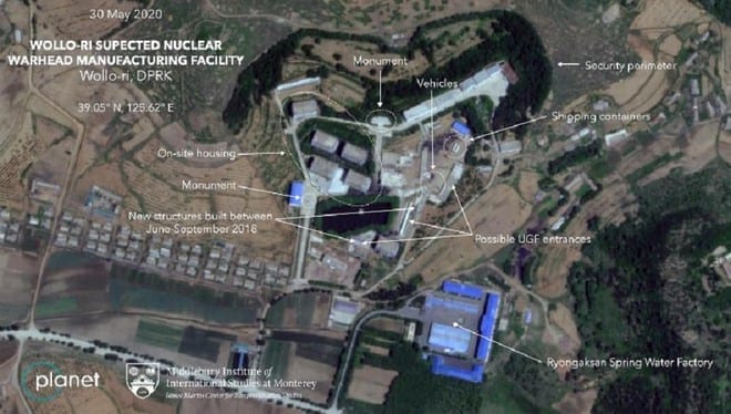 Hình ảnh chụp từ vệ tinh gần đây cho thấy hoạt động tại cơ sở ở làng Wollo-ri mà giới chuyên gia tin rằng có liên quan đến chương trình hạt nhân của Triều Tiên /// Chụp màn hình CNN