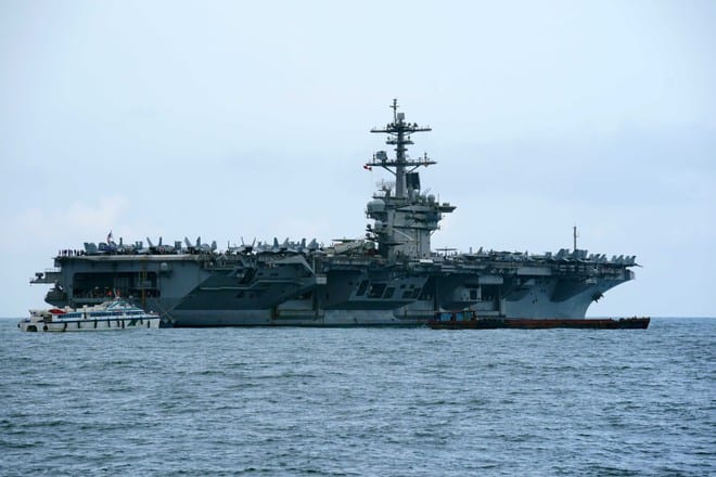 Tàu sân bay USS Theodore Roosevelt của Mỹ thăm Đà Nẵng hồi tháng 3.2020 /// Độc Lập