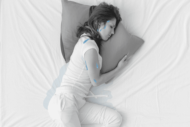 Đổ mồ hôi trộm khiến bạn mệt mỏi vì mất ngủ, ngủ không ngon /// Shutterstock