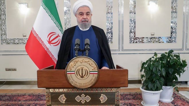 Tổng thống Hassan Rouhani phát biểu qua video tại kỳ họp thường niên Đại hội đồng LHQ ngày 22.9.2020 /// Reuters
