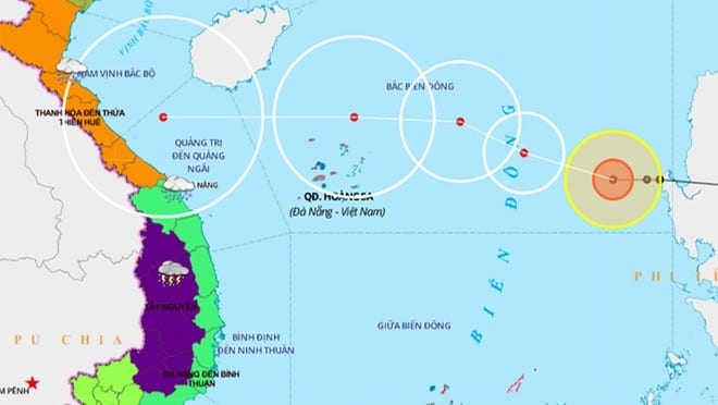 Cơn bão số 8 khiến biển động dữ dội ở Hoàng Sa và bắc Biển Đông với sóng cao từ 6 - 8 m /// Ảnh Trung tâm Dự báo khí tượng thủy văn quốc gia