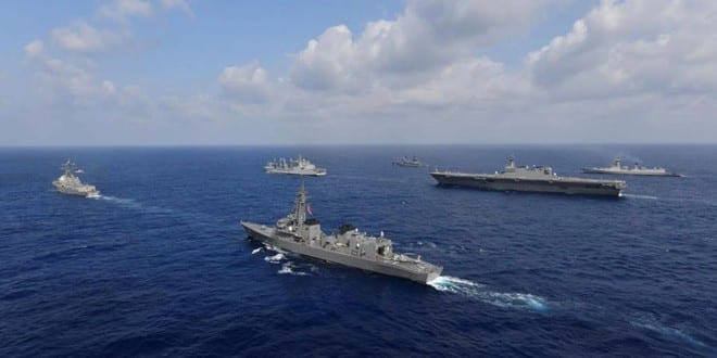 Các tàu Mỹ, Philippines, Nhật và Ấn Độ tập trận chung ở Biển Đông hồi tháng 5.2019 /// Reuters