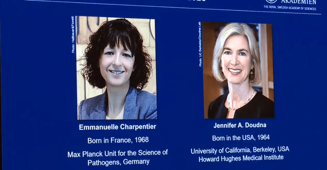 (Trái sang phải) Hai nhà khoa học Emmanuelle Charpentier (Pháp) và Jennifer Doudna (Mỹ) /// NobelPrize.org