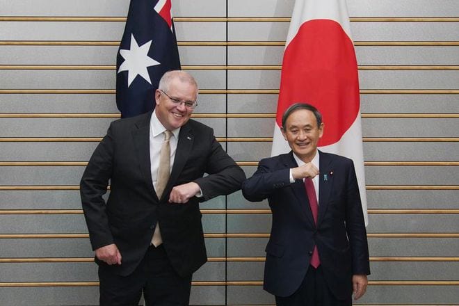 Thủ tướng Úc và thủ tướng Nhật Bản gặp gỡ tháng 11.2020 /// Reuters