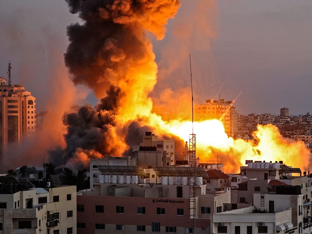 Israel oanh tạc TP.Gaza ngày 14.5 /// Ảnh: AFP