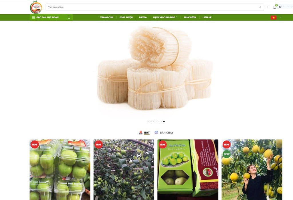 Sàn thương mại điện tử đã giúp trái cây Lục Ngạn kết nối với nhiều thị trường /// Ảnh: Chụp màn hình website