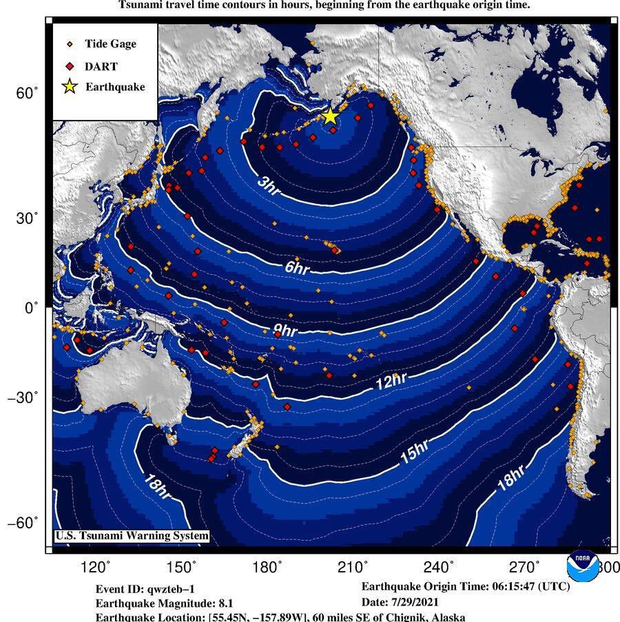 Cảnh báo sóng thần khắp Thái Bình Dương sau động đất rung chuyển Alaska - ảnh 1