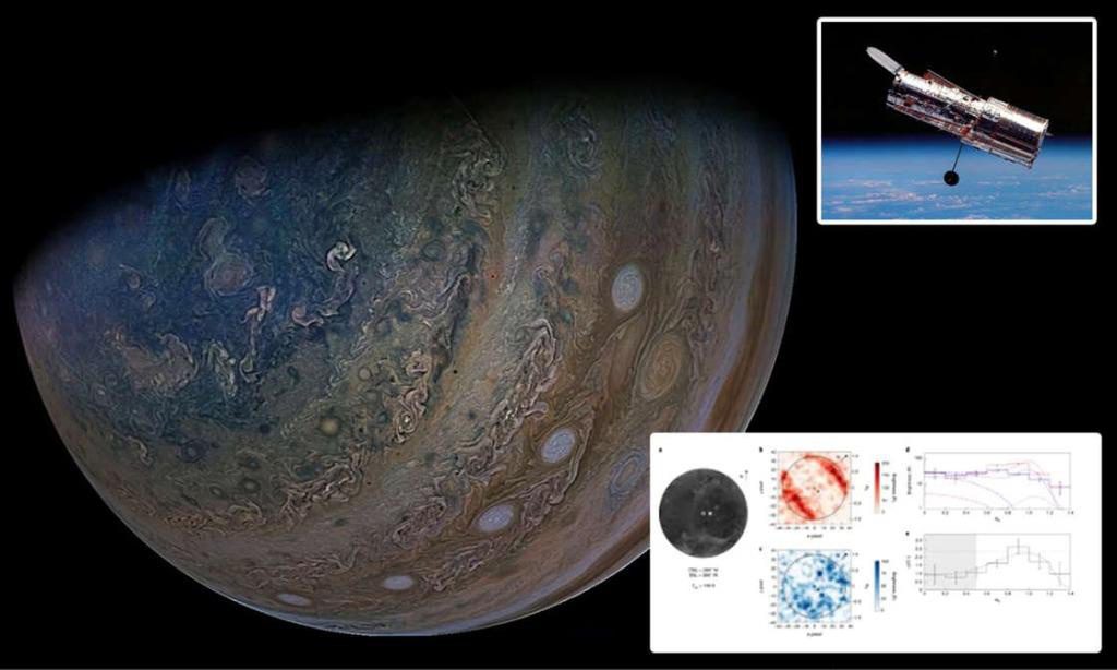 Mặt trăng Ganymede và hai ảnh chụp cách nhau 20 năm của Hubble /// NASA