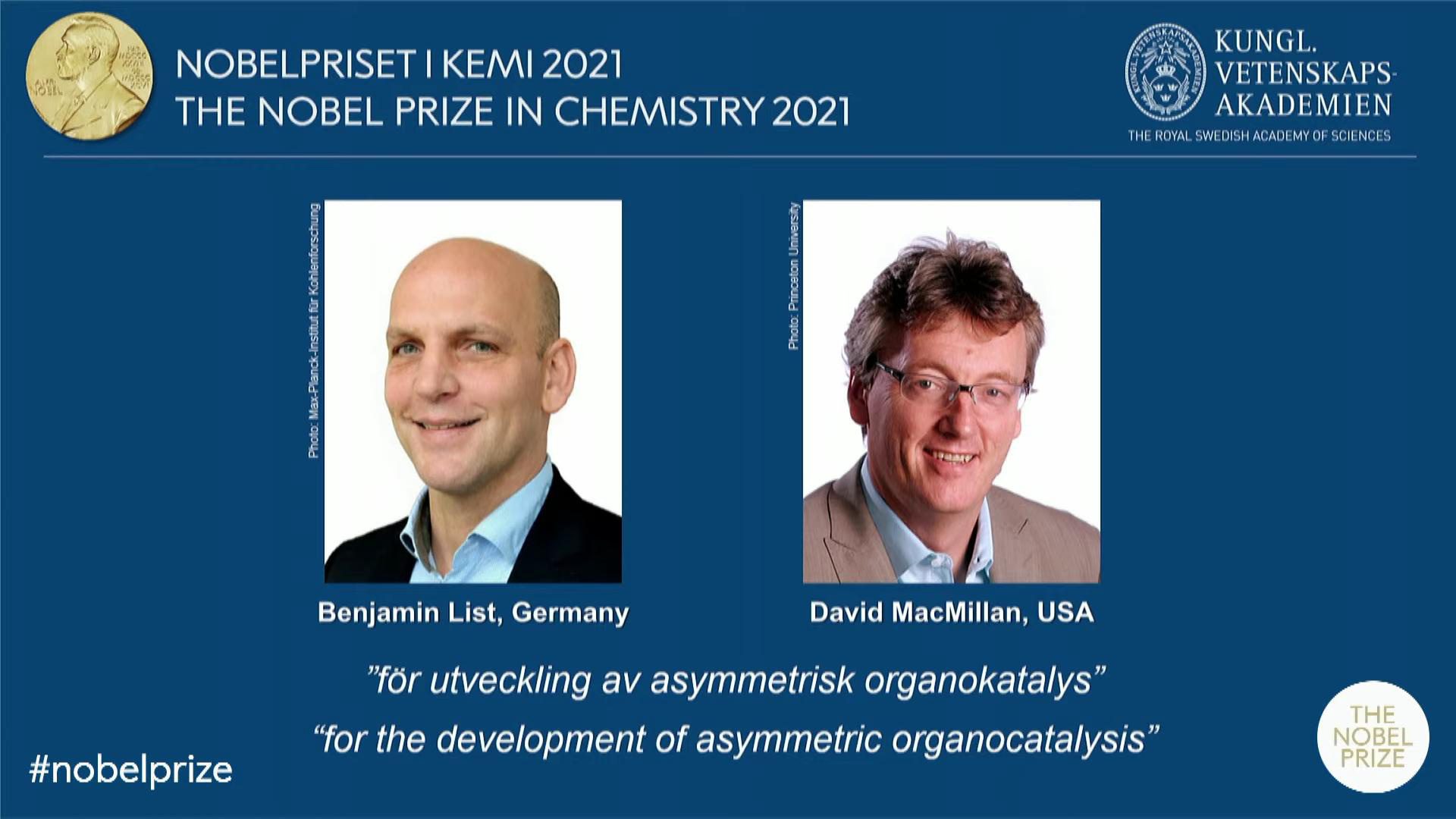Nobel Hóa học 2021 vinh danh công cụ xây dựng phân tử - ảnh 1
