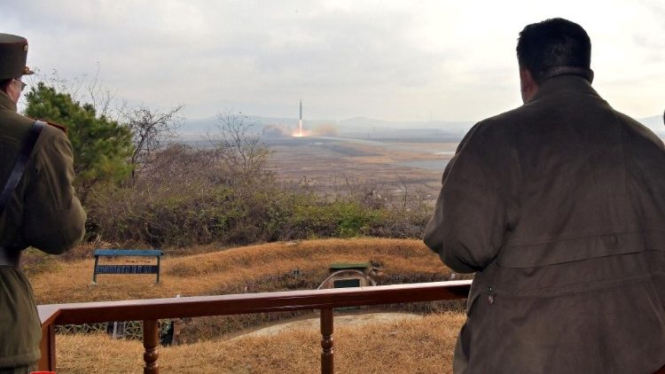 FILE PHOTO: North Korean leader Kim Jong Un inspects an intercontinental ballistic missile (ICBM)