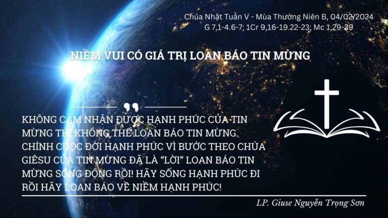 Lời Chúa Mỗi Ngày - Chúa Nhật Tuần V Mùa Thường Niên Năm B