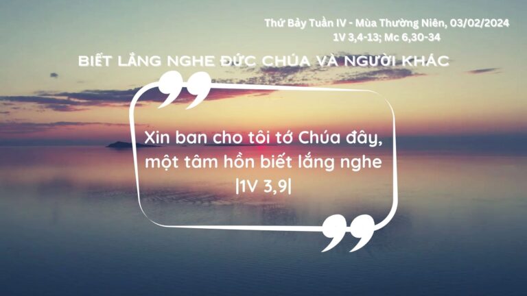 Lời Chúa Mỗi Ngày - Thứ Bảy Tuần IV Mùa Thường Niên