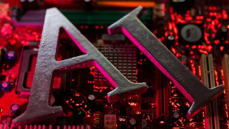 FILE PHOTO: Illustration shows AI (Artificial Intelligence) letters and computer motherboard