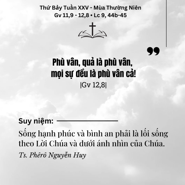 Thứ Bảy Tuần XXV - Mùa Thường Niên