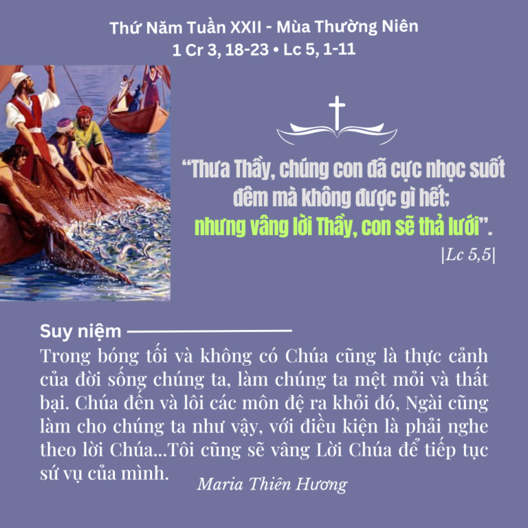 Thứ Năm Tuần XXII - Mùa Thường Niên