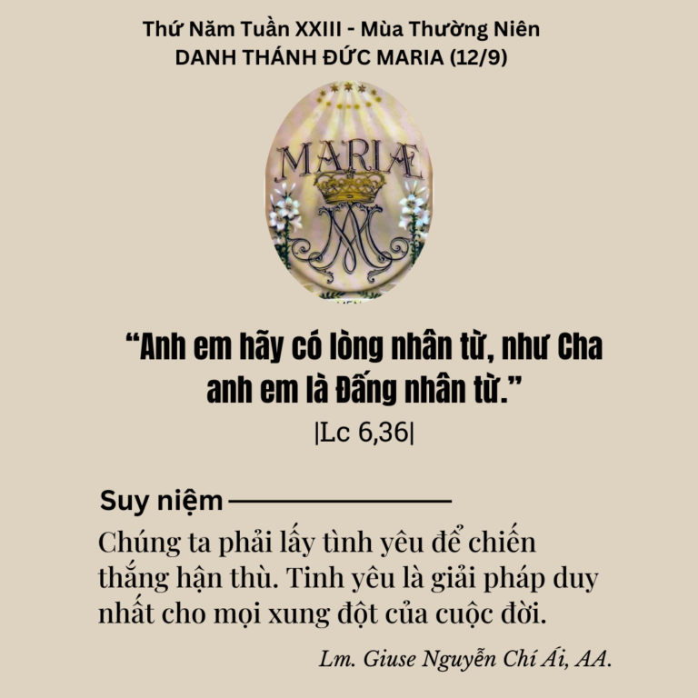 Thứ Năm Tuần XXIII - Mùa Thường Niên DANH THÁNH ĐỨC MARIA (129)