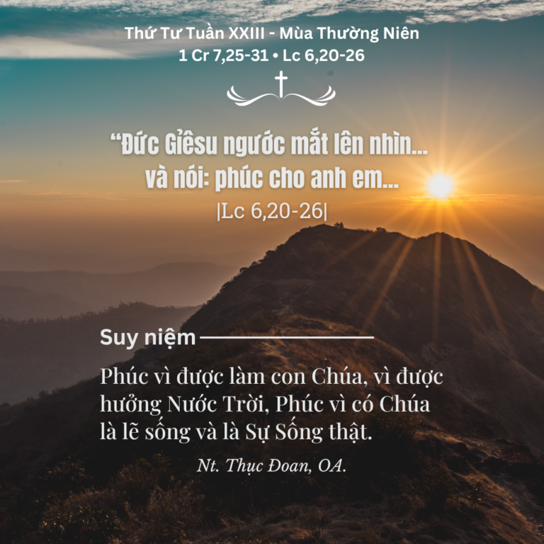 Thứ Tư Tuần XXIII - Mùa Thường Niên