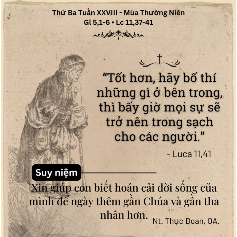 Thứ Ba Tuần XXVIII - Mùa Thường Niên