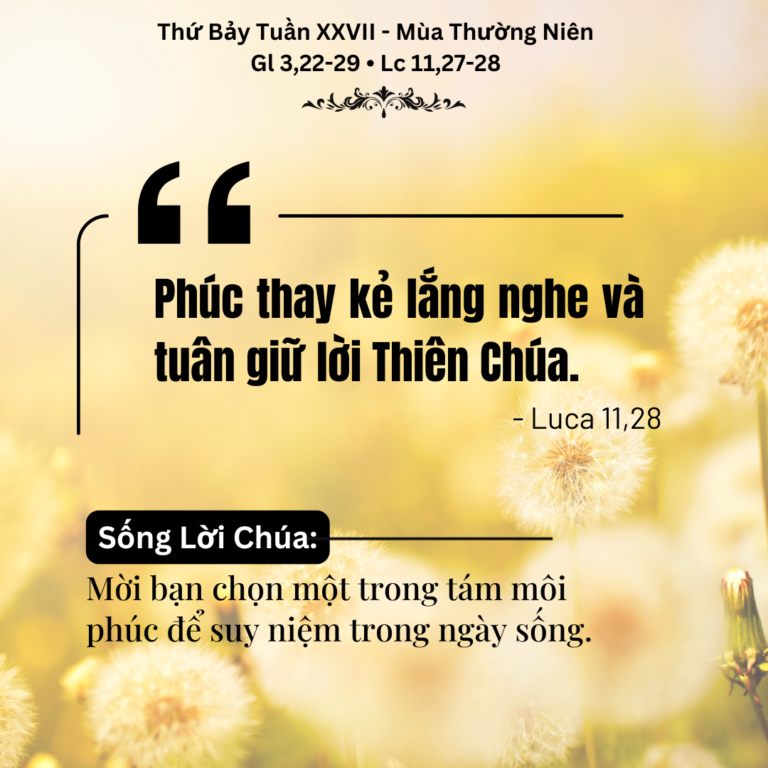 Thứ Bảy Tuần XXVII - Mùa Thường Niên