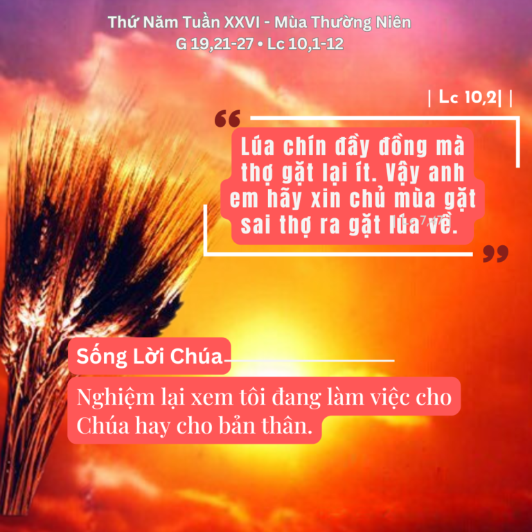 Thứ Năm Tuần XXVI - Mùa Thường Niên