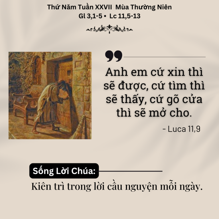 Thứ Năm Tuần XXVII Mùa Thường Niên