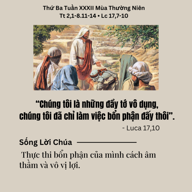 Thứ Ba Tuần XXXII Mùa Thường Niên