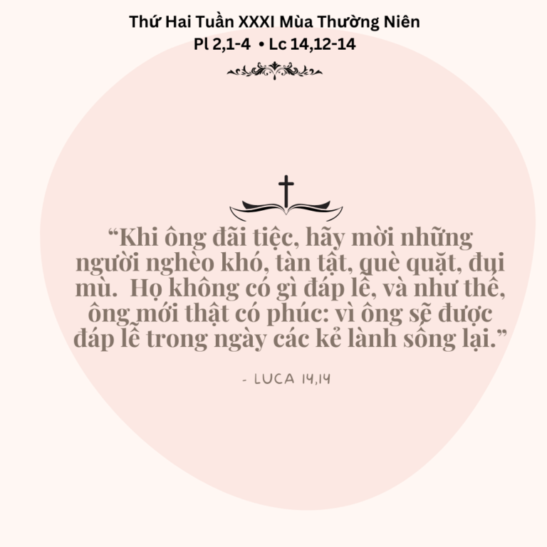 Thứ Hai Tuần XXXI Mùa Thường Niên