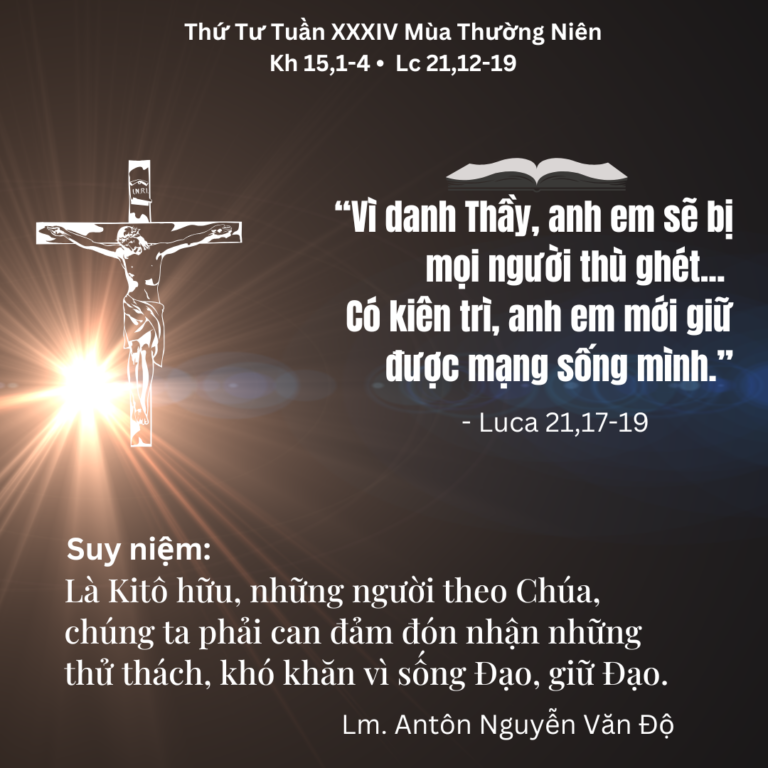 Thứ Tư Tuần XXXIV Mùa Thường Niên