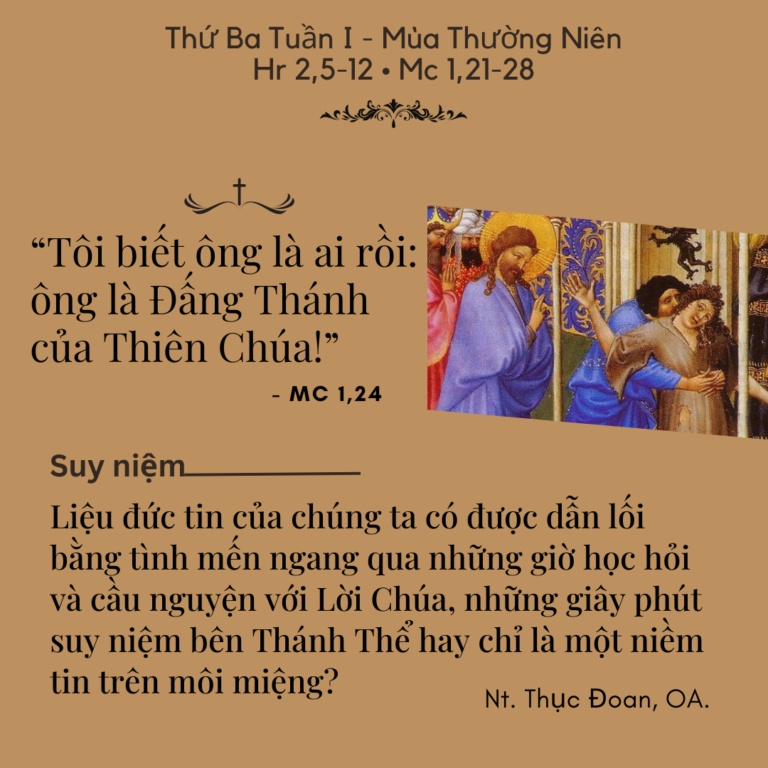 Thứ Ba Tuần I - Mùa Thường Niên