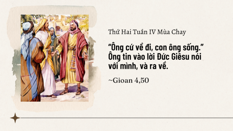 Thứ Hai Tuần IV Mùa Chay