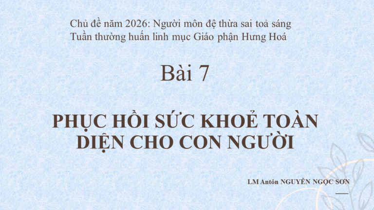 BÀI 7 Tuần thường huấn Phục hồi sức khoẻ toàn diện